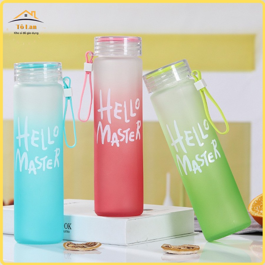 hello master glass water bottle