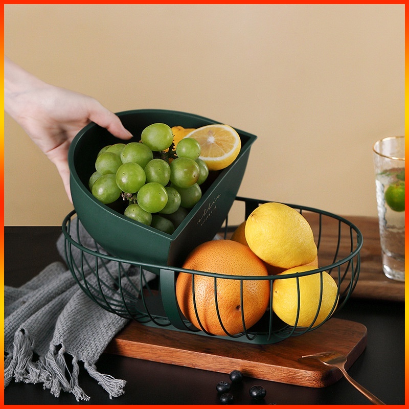 Fruit Bowl Basket Geometric Sundries Countertop Serving Storage Baskets 