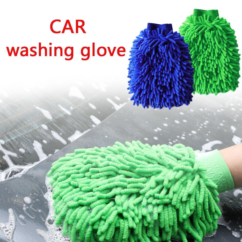 1x Car Washing Microfiber Chenille Mitt Auto Cleaning Glove Dust Washer 22*15cm 