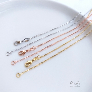 Image of thu nhỏ 18K gold rose gold DIY clavicle chain naked chain thin chain o-box chain bead chain color preserving Necklace #5