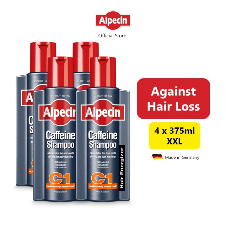Bundle of 4] Alpecin Caffeine Shampoo C1 (375ml) - Men's Shampoo Against Hair  Loss | Shopee Singapore