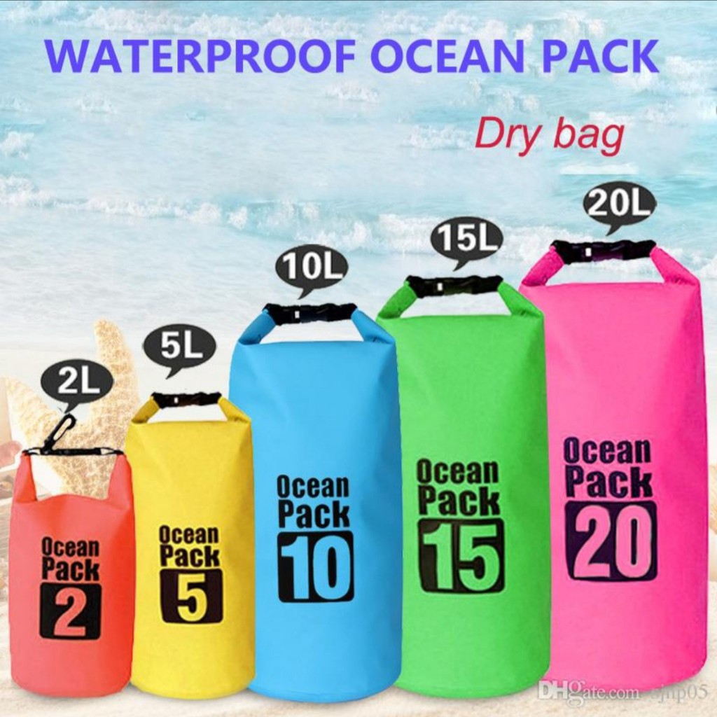 Waterproof ocean pack bag SIZES 2L / 5L / 10L / 15L / 20L Shopee
