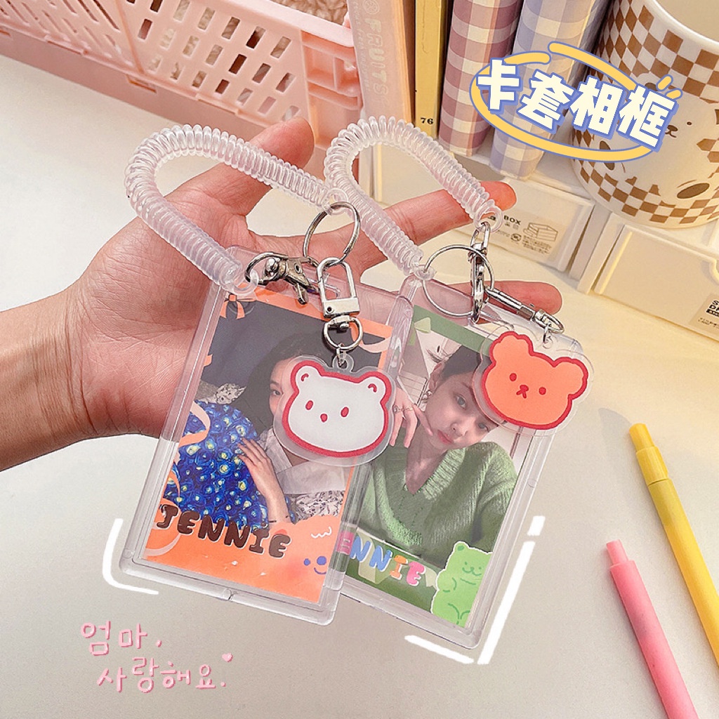 Kpop Merch Acrylic Photocard Holder Keychain Lomo Card Holder Idol