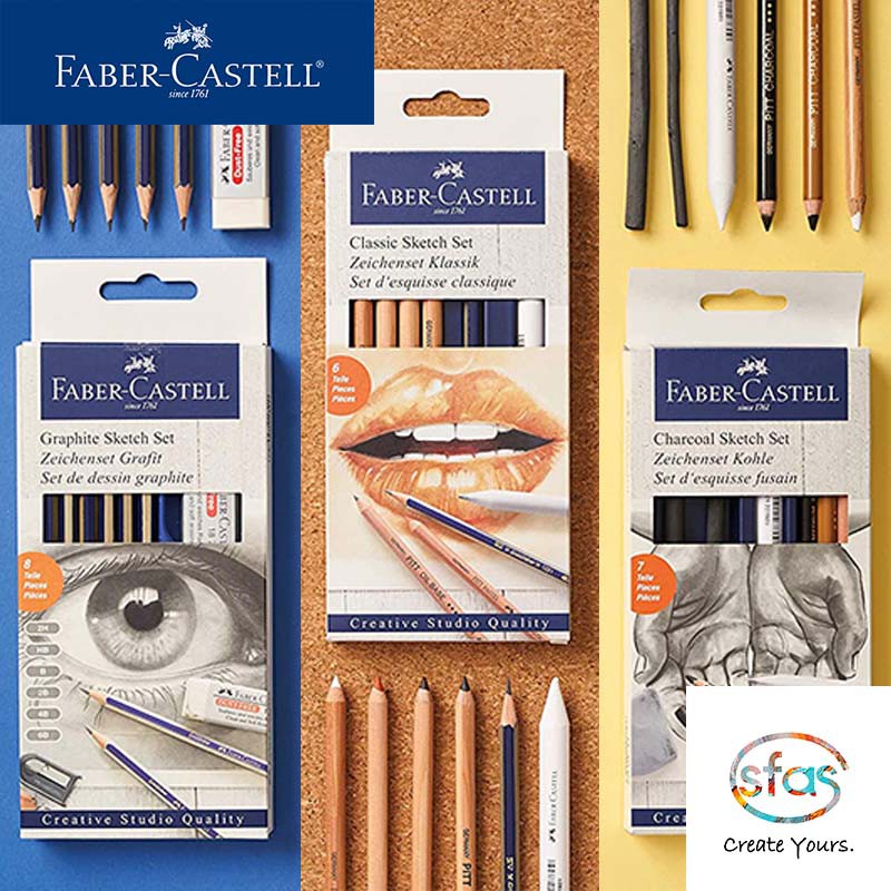 FaberCastell Sketch Set, Classic/Graphite/Charcoal Shopee Singapore