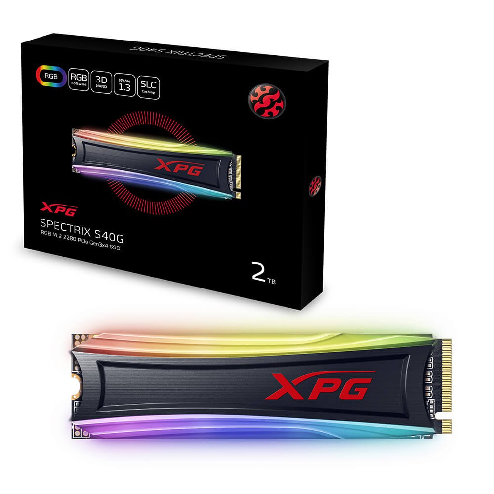 Adata Xpg Spectrix S40g Rgb Pcie Gen3x4 M 2 2280 Ssd 512gb 1tb 2tb Shopee Singapore