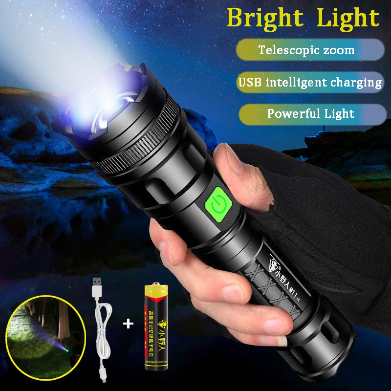 Strong Light T6 Torch light LED High Lumen Flashlight USB Rechargeable ...