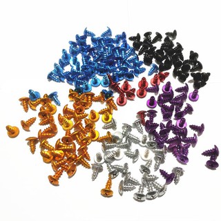 30pc/lot M5x16 Aluminum Motorcycle Screw Colorful Motorbike Car Bicycle Motorcycle Self-tapping Screws