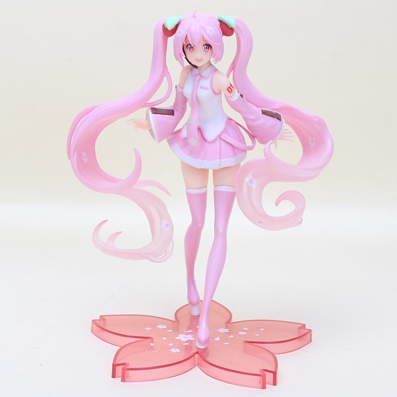 18cm Anime Pink Hatsune Miku Sakura Action Figures Toys Miku Speelgoed Girls Pvc Figure Model Toys Shopee Singapore - hatsune miku hair morph roblox