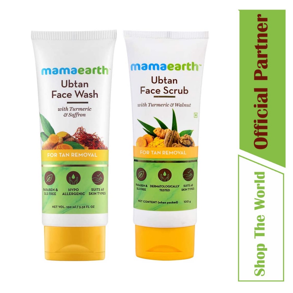 Mamaearth Tan Removal Ubtan Face Duo (Face Wash 100ml + Face Scrub 100g