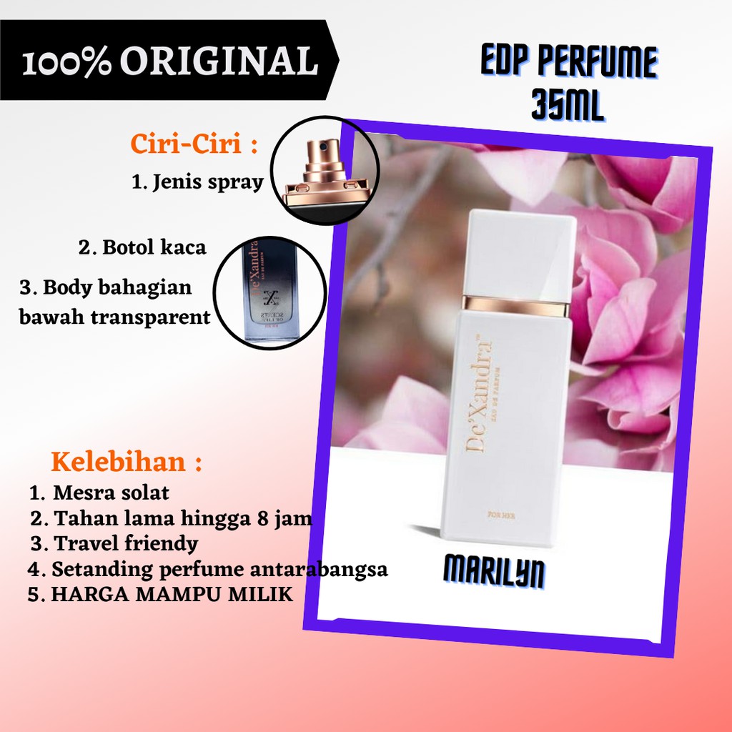 Dexandra Marilyn Perfume Edp For Her 35ml Original 100 Free Git Shopee Singapore