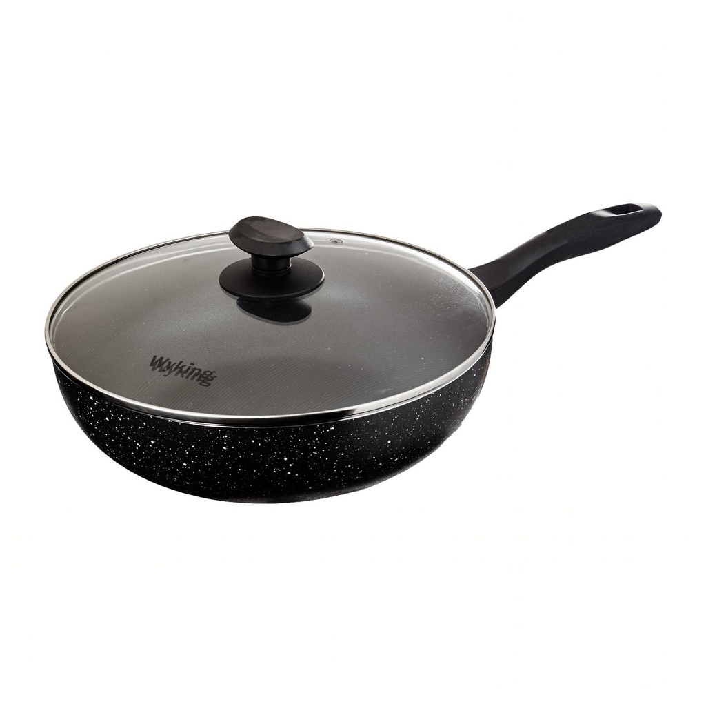 Wyking Induction Wok Pan with Glass Lid Shopee Singapore