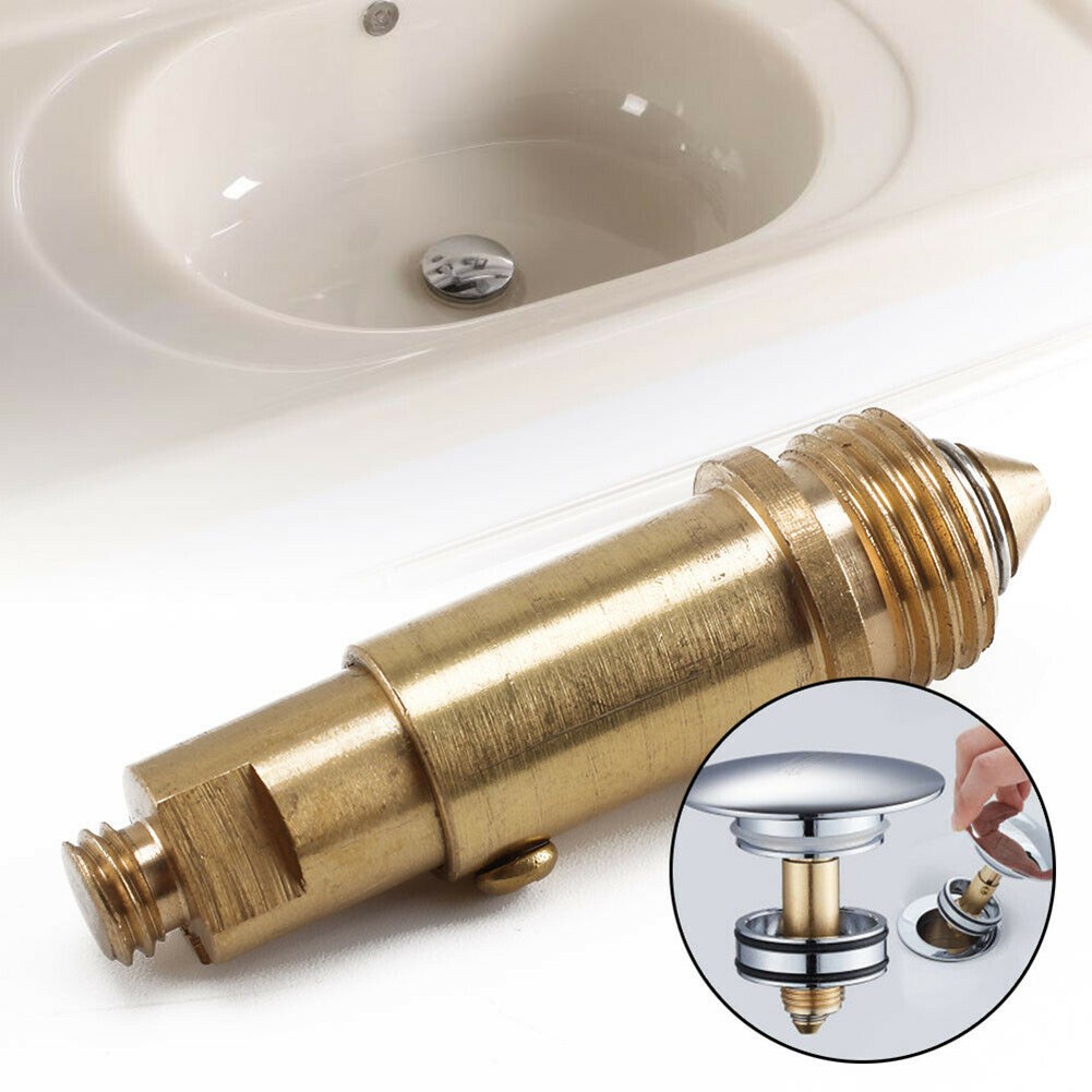 Pop Up Bolt Basin Bath Sink Drain Waste Click Clack Brass Push Spring Plug 2Pcs 