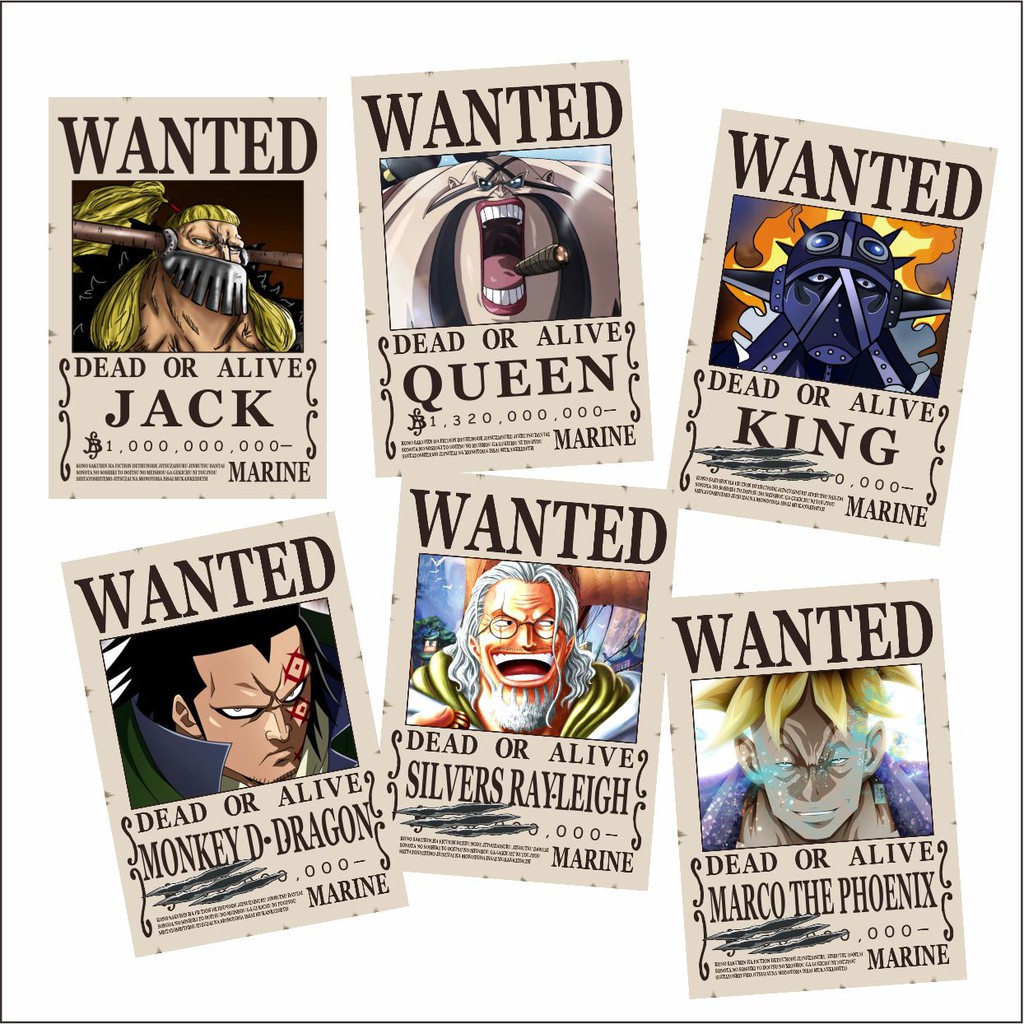 Bounty Poster Wanted One Piece Marco Whitebeard Shanks Dragon Reyleigh Kaido And Other Op Characters Shopee Singapore