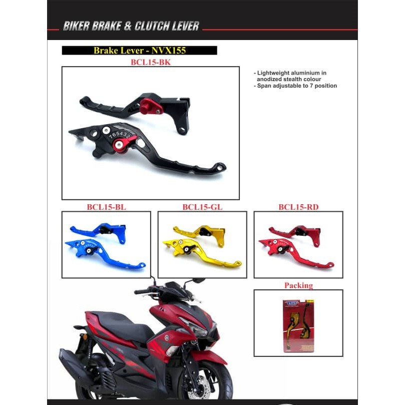 Yamaha Nvx 155 Lever Set 2pcs Shopee Singapore