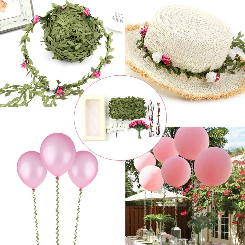 132 Ft Diy Artificial Vine Flowers Leaves Garland Balloon String