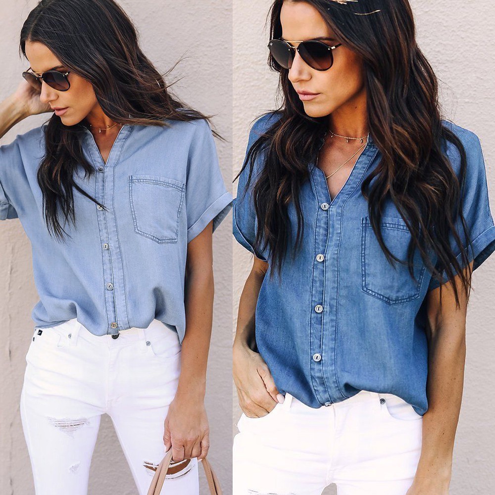 blue jean blouse