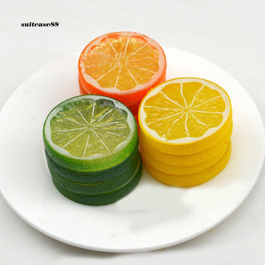 Stcs Hot Lifelike Decorative Artificial Plastic Lemon Slices Fake