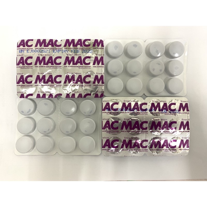 Mac Dual Action Blackcurrant Flavour Sore Throat Lozenges 48 Pcs Exp 06 2022 Shopee Singapore