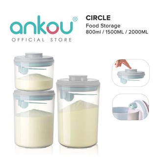 ANKOU AirTight Milk Powder Container - Circle (800ml/ 1500ml/ 2000ml)