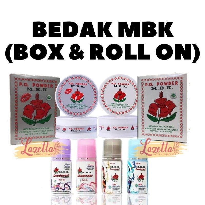 Mbk Powder 1 Box / MBK Powder Packaging Jar 60 gr / MBK Deodorant Roll