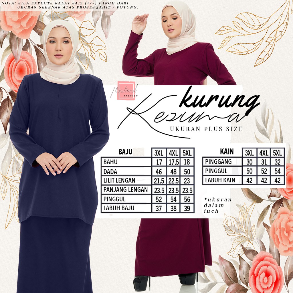 Shop Malaysia Kurung Kesuma By Muslimah Fashion Red Pink Series Plain Shopee Singapore
