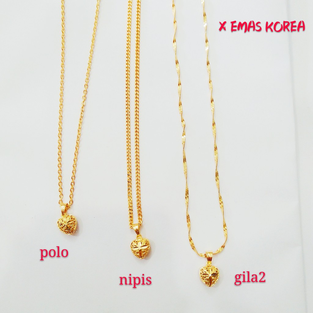 Shop Malaysia Free Cop 916 Rantai Loket Emas Bangkok Jewellery Necklace Golden Plated Shopee Singapore