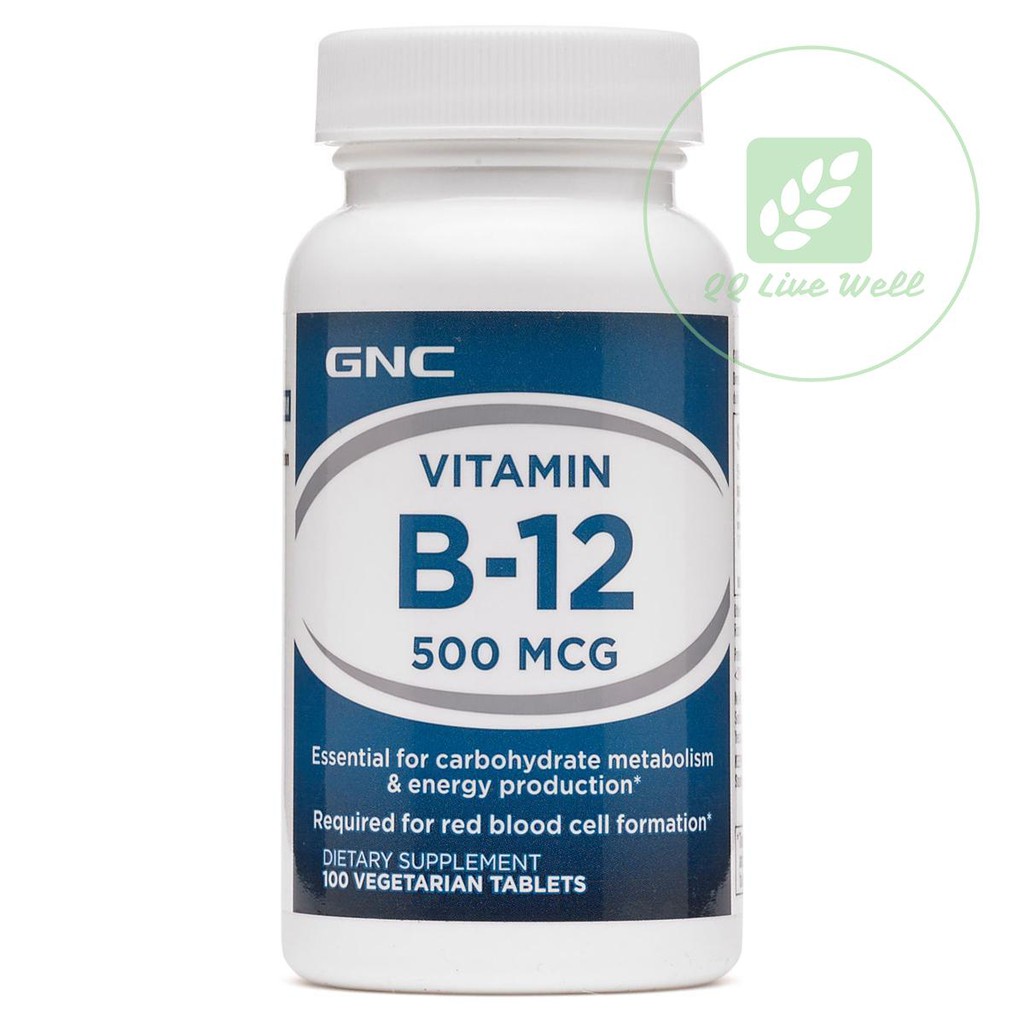 GNC Vitamin B-12 500 mcg 100 Vegetarian Tablets | Shopee ...