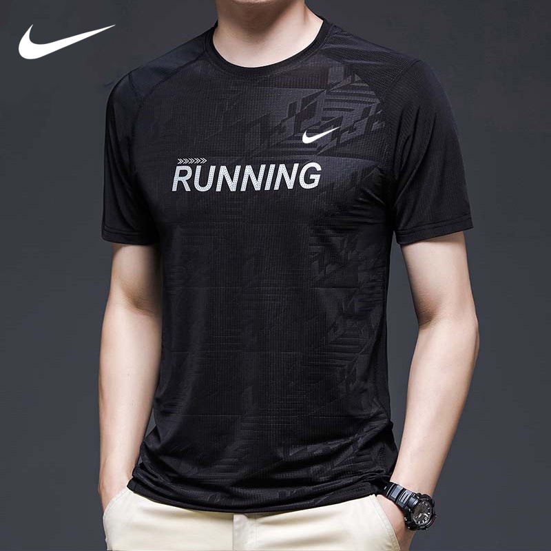 Nike Sports T-shirt Men's Short Sleeve Thin Quick-drying Clothes Running Fitness Clothes Basketball Half Sleeve | Shopee Singapore