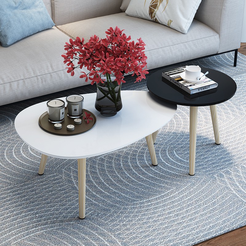 Coffee Table Simple Modern Small, Round White Coffee Table