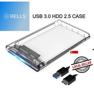 【SG SELLER】Transparent HDD Case 2.5 inch SATA to USB 3.0 Tool Free support 5Gbps 4TB【No HDD】