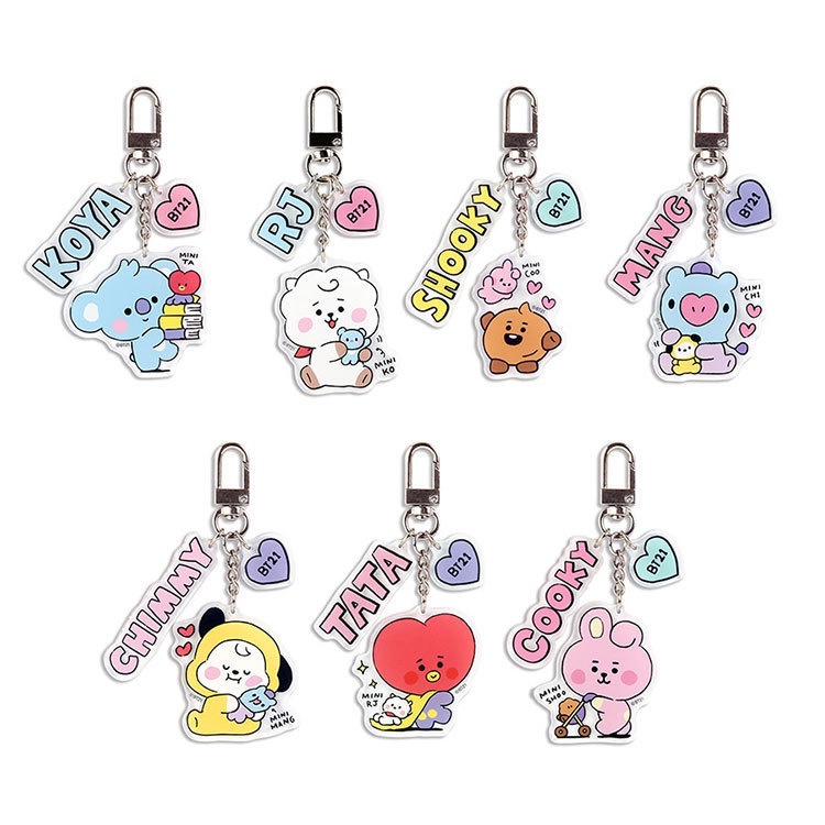 Kpop BTS BT21 Cute Baby Cartoon Bear Keychain Kawaii Cartoon Animal Pendant  Acrylic Key Chain Charm Keyfob Jewelry Gift CHIMMY COOKY KOYA MANG RJ  SHOOKY | Shopee Singapore