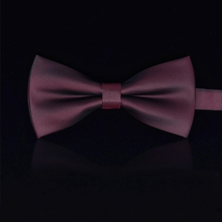 Image of Ready Stock Plain Bow Tie Wedding Bowtie Polyester Silk Unisex Neckwear Party Tie