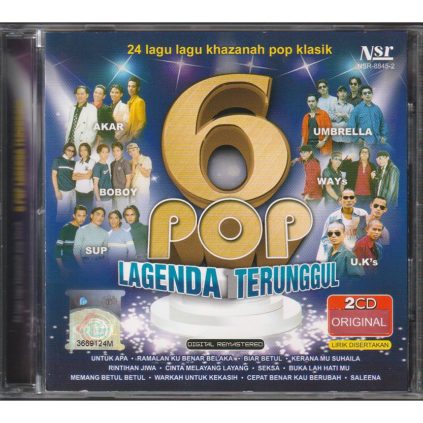 Cd 6 Pop Lagenda Superior 2cd Original Cd Shopee Singapore