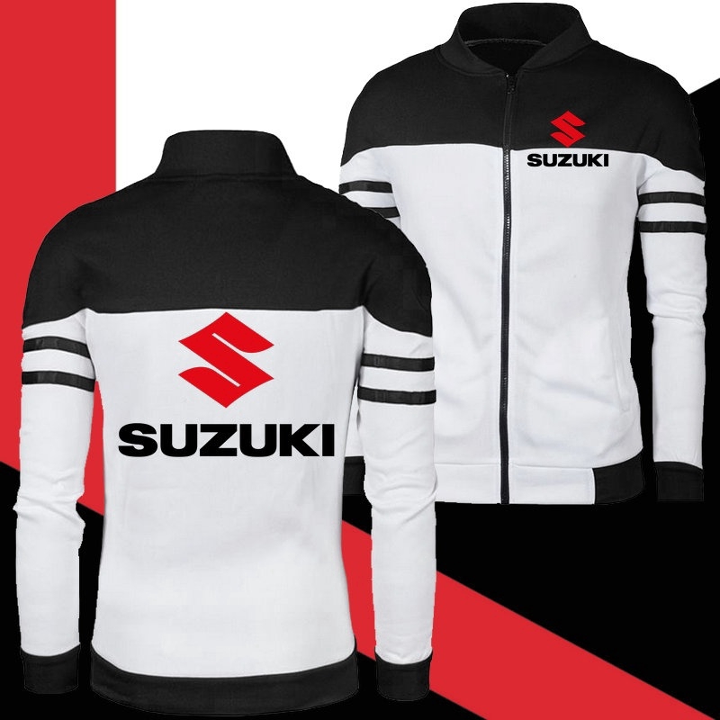 Men Spring Autumn Winter Fleece Suzuki Motorcycle Jackets Zipper Sport ...