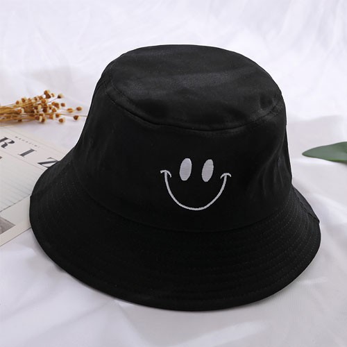 bucket hat smiley face