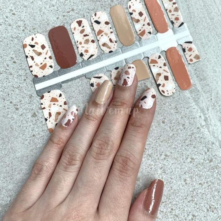 Nail 'Em Up - Terrazzo Dunes Nail Wrap/ Nail Polish Strips/ Nail Stickers |  Shopee Singapore