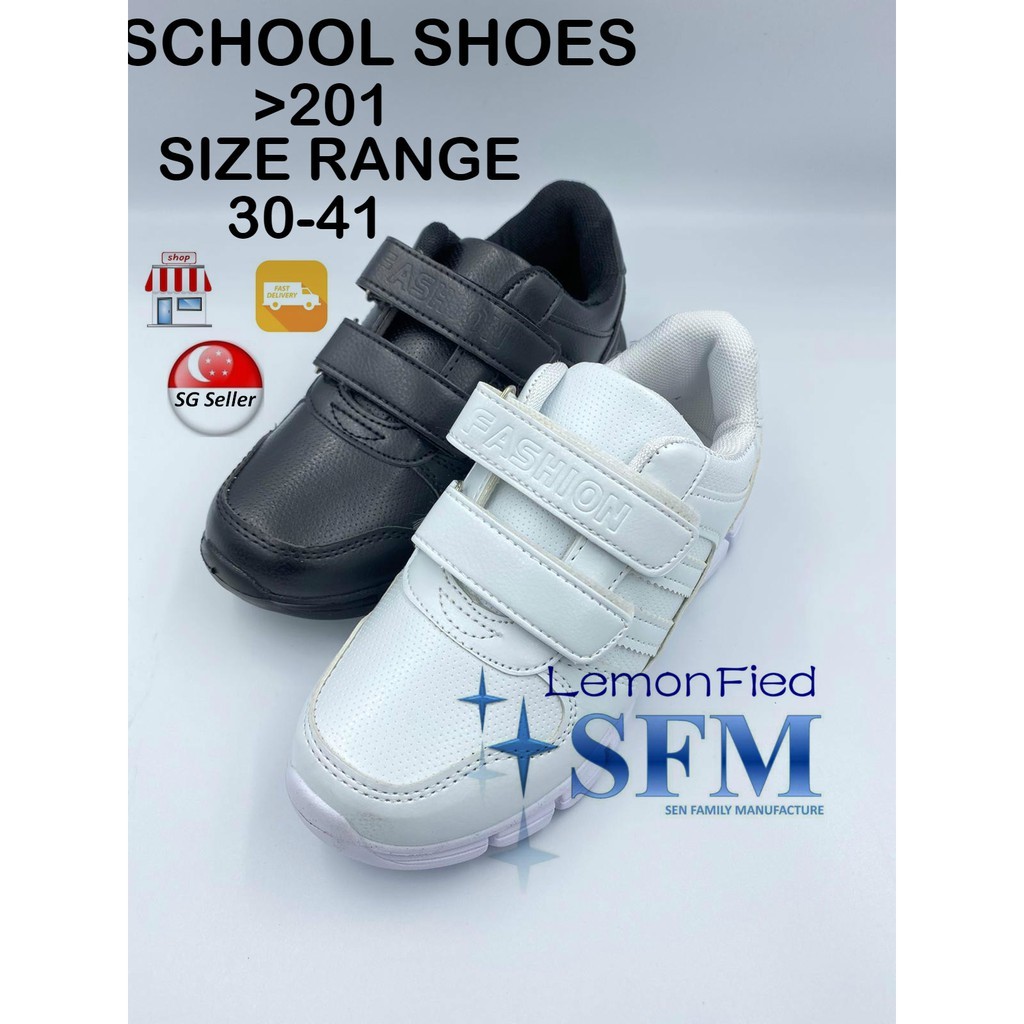 SCHOOL SHOES 201 SIZE 3041 WHITE BLACK SNEAKER EVA SOLE BOYS GIRLS
