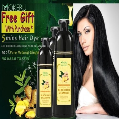 Free Hair Colour Tube Mokeru Ginger Black Hair Dye Shampoo 500ml