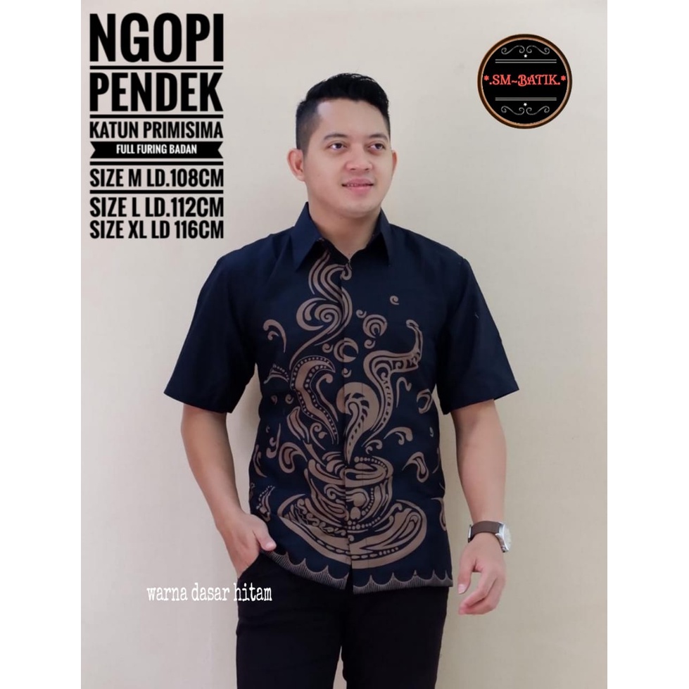Image of KEMEJA PRIA KATUN <Unk><Unk> Hot Shirt Batik Shirt Tops Men Solo Original Long Sleeve Short Fine Cotton FULL<Unk> PREMIUM Batik SM Solo SBS #1