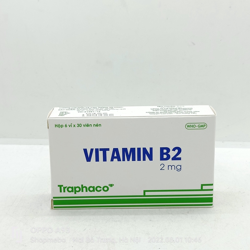 Vitamin B2 TRAPHACO Box Of 6 Blisters X 30 Tablets Shopee Singapore