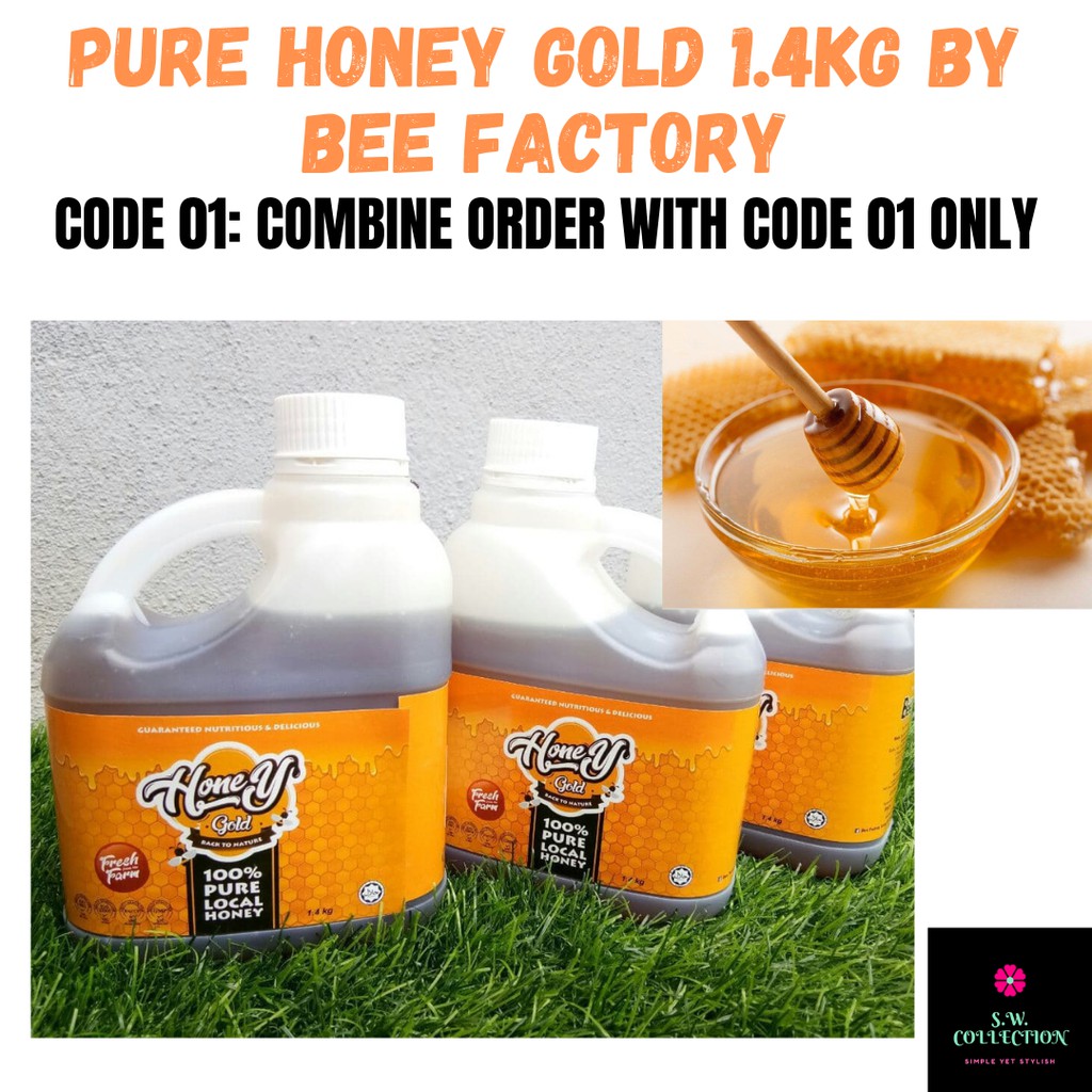 Shop Malaysia 01 Pure Honey Gold 1 4kg Madu Lebah Asli Madu Shuib Bee Factory Bumble Bee Madu Sarang Botol Shopee Singapore