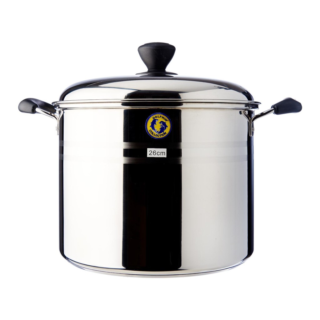 Dolphin Collection Stainless Steel Stock Pot 26cm (sandwich bottom