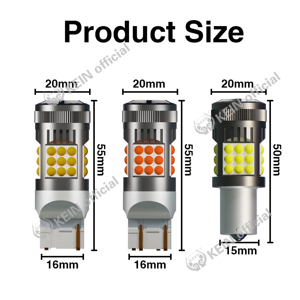 KEIN No Hyper Flashing Flash Blink Turn Signal Light CANBUS 1156 Led 1157 T20 7440 7443 W21W BAY15D LED Bulbs BA15S P21W P21 5W BAU15S Brake Tail Park Motorcycle Stop Reverse Light