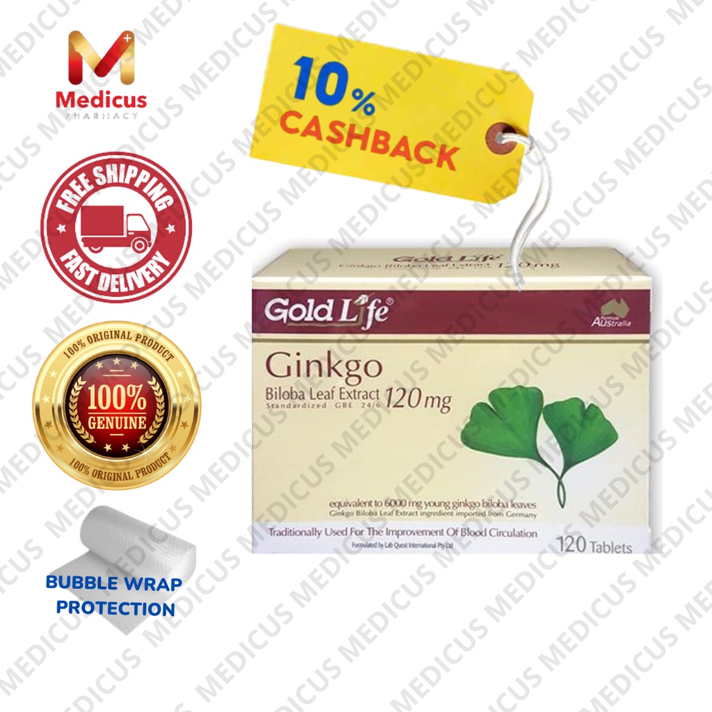 Rm 112 32 After 10 Cashback Gold Life Ginkgo Biloba Extract 120mg 120 S Foc Free Gift Exp 05 2024 Shopee Singapore