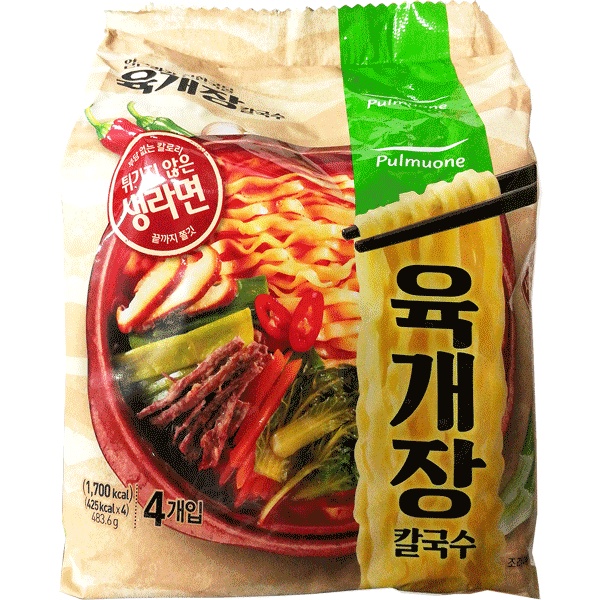 Pulmuone Non-fried Ramyun Noodles with Spicy Beef Broth 4pack [Korean ...