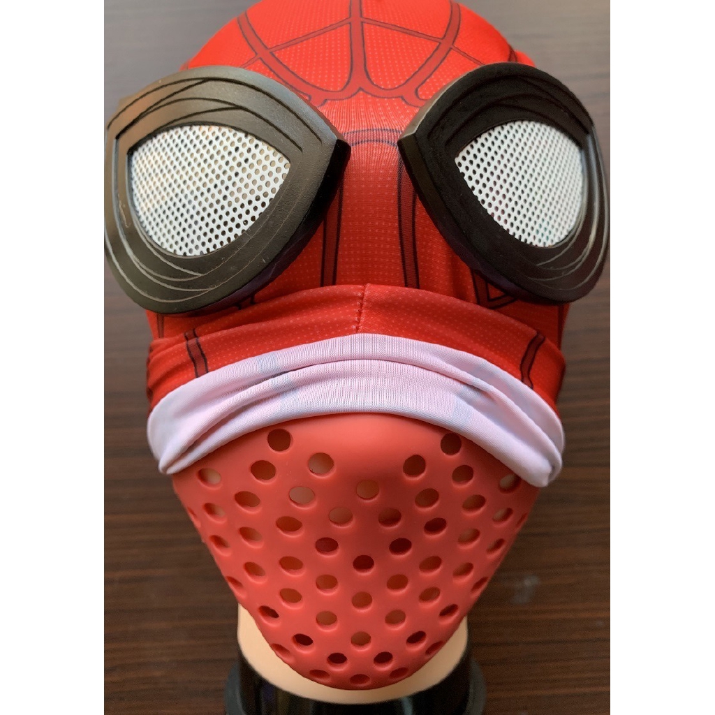 Spider Man Faceshell Spiderman Mini Mask Cosplay Props Silica Black/Red  Halloween Deadpool Half Face Shell Cover Mouth Masks | Shopee Singapore