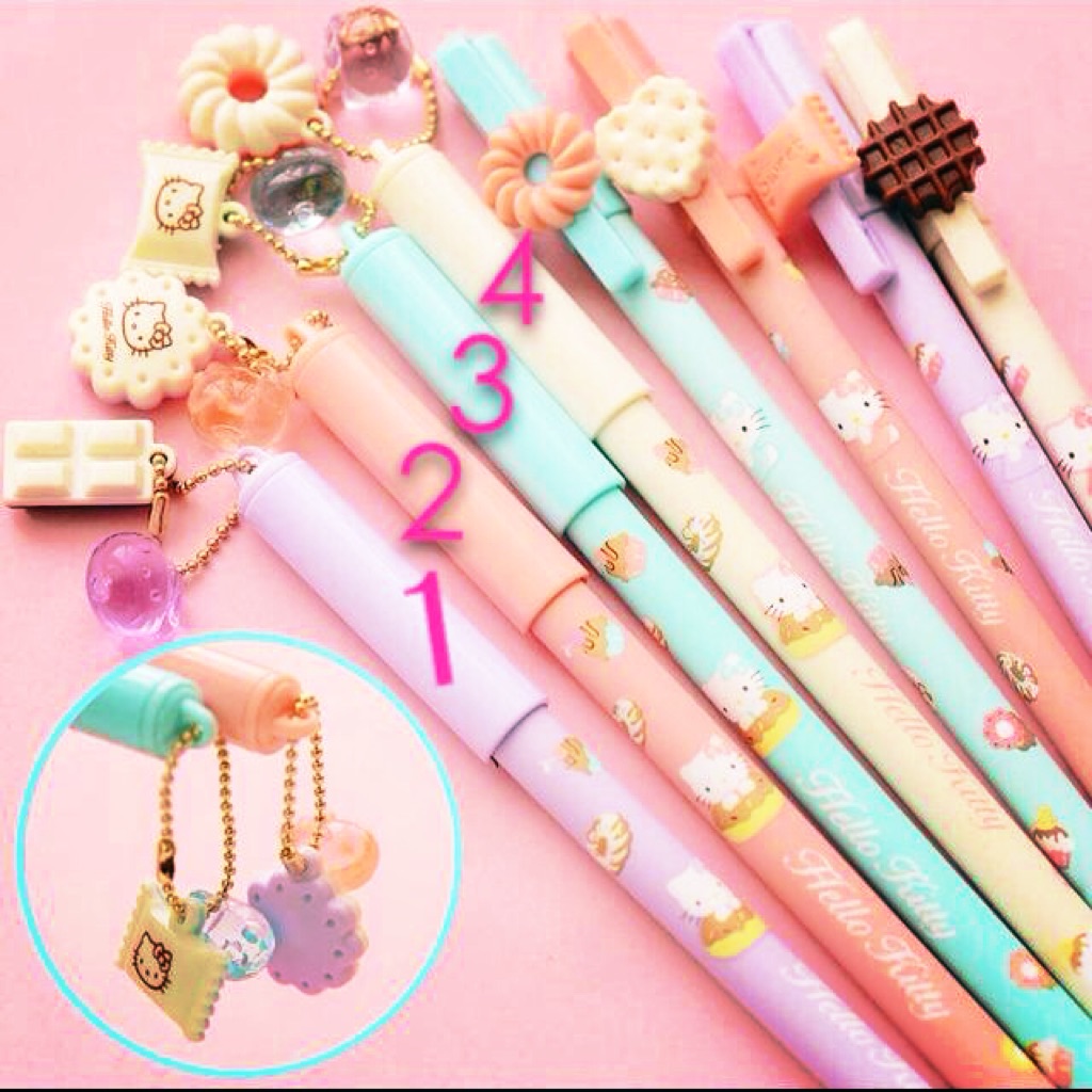 Hello Kitty Kawaii Pens With Hanging Decorations Shopee Singapore