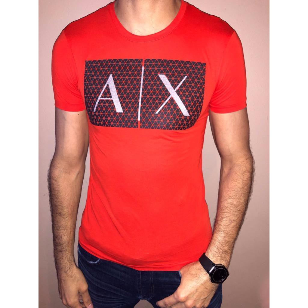armani exchange red t shirt