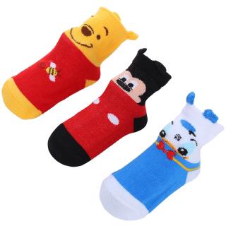Cartoon Winnie Non Slip Baby Socks 3 Pairs Set with Non Skid Soles for 0-3 Years Infants Toddlers #1