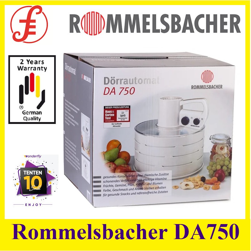 ROMMELSBACHER DA 750 DA750 (Dehydrator with innovative technology for meat, fruit, mushrooms & more, to | Shopee Singapore